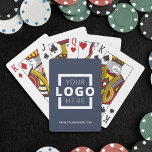 Custom Business Logo Promotional Branded Blue Playing Cards<br><div class="desc">Go beyond the typical promotional pen or notepad and give out a customisable deck of cards with your logo and website URL. 
Bring branding customisation to the next level by selecting a background colour to match your brand colour.</div>