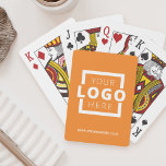 Custom Business Logo Promotional Branded Orange Playing Cards<br><div class="desc">Go beyond the typical promotional pen or notepad and give out a customisable deck of cards with your logo and website URL. 
Bring branding customisation to the next level by selecting a background colour to match your brand colour.</div>