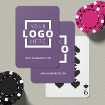 Custom Business Logo Promotional Branded Purple Playing Cards<br><div class="desc">Go beyond the typical promotional pen or notepad and give out a customisable deck of cards with your logo and website URL. 
Bring branding customisation to the next level by selecting a background colour to match your brand colour.</div>