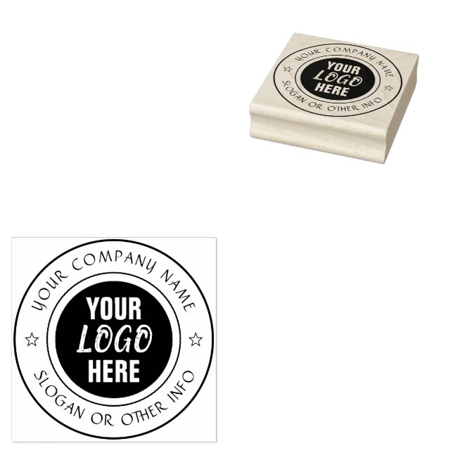 Custom Business Logo Promotional Elegant Round Rubber Stamp (Stamped)