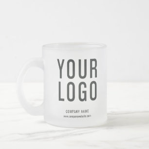 Custom Business Logo Promotional Frosted Glass Coffee Mug