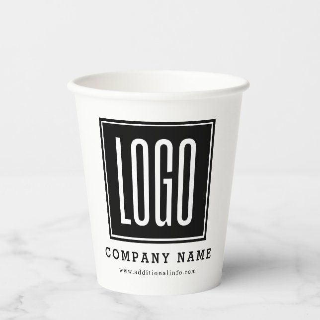 Custom Business Logo Promotional  Paper Cups (Front)