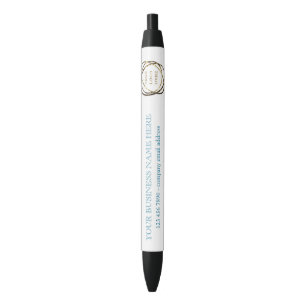 Custom Business Logo Promotional Simple Aqua Black Ink Pen