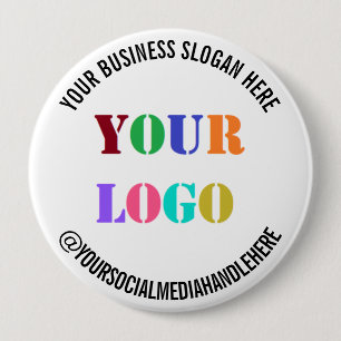 Custom Business Logo Promotional Social Media Name 10 Cm Round Badge