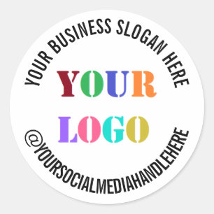 Custom Business Logo Promotional Social Media Name Classic Round Sticker