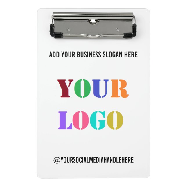 Custom Business Logo Promotional Social Media Name Mini Clipboard (Front)