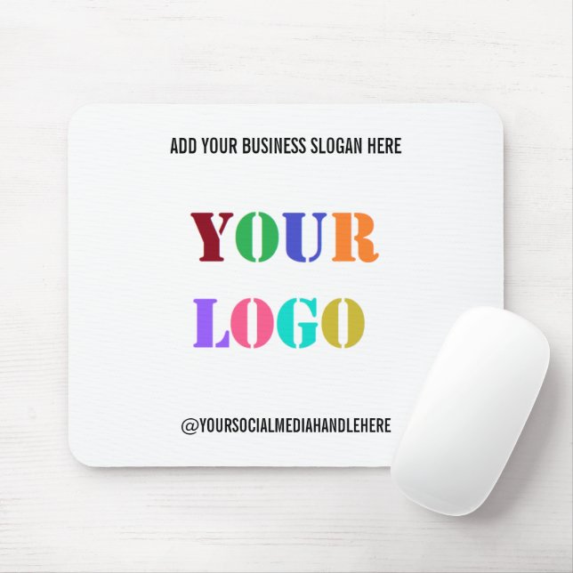 Custom Business Logo Promotional Social Media Name Mouse Mat (With Mouse)