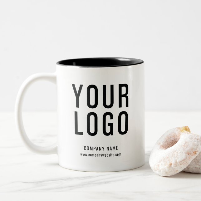 Custom Business Logo Promotional Two-Tone Coffee Mug (With Donut)
