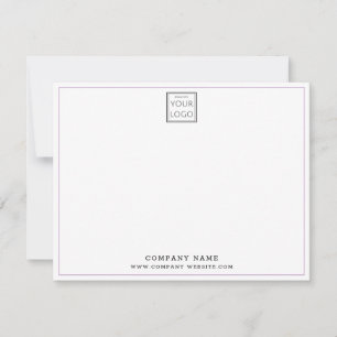 Custom Business Logo Purple Line Company Name  Card
