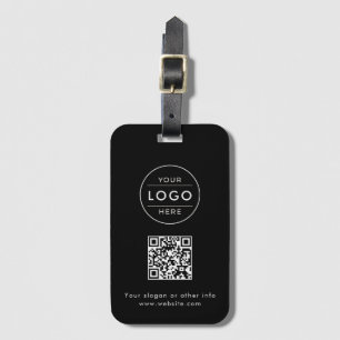 Custom Business Logo QR Code Black Luggage Tag