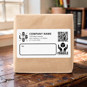 Custom Business Logo QR code Fragile Warn Shipping