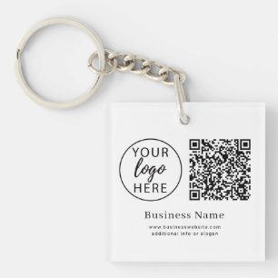 Custom Business Logo QR Code Minimalist Corporate Key Ring