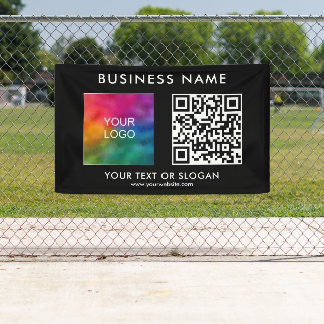 Custom Business Logo QR Code Modern Outdoor Best Banner (Insitu)