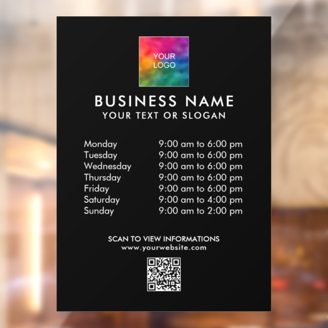 Custom Business Logo QR Code Modern Template Window Cling (Sheet 2)