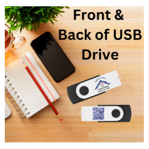 Custom Business Logo QR Code on Back USB Flash Drive
