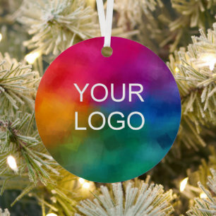 Custom Business Logo QR Code Simple Template Metal Tree Decoration