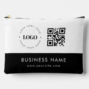 Custom Business Logo QR Code & Text Professional Accessory Pouch