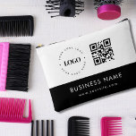 Custom Business Logo QR Code & Text Professional Accessory Pouch<br><div class="desc">Promote your business with this modern accessory pouch,  featuring custom logo,  QR Code & text. Easily add your details by clicking on the "personalise" option.</div>