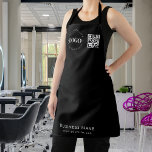 Custom Business Logo QR Code & Text Professional  Apron<br><div class="desc">Promote your business with this modern apron,  featuring custom logo,  QR Code & text. Easily add your details by clicking on the "personalise" option.</div>