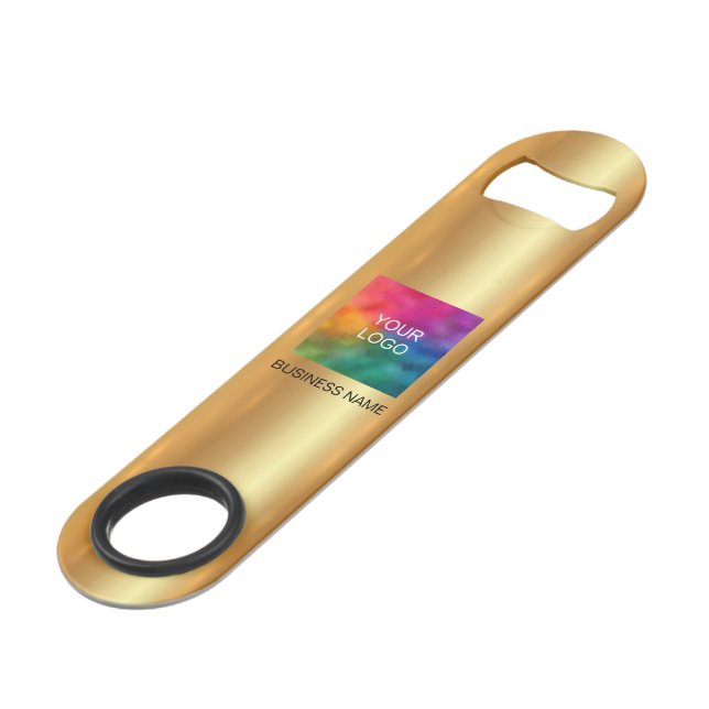 Custom Business Logo QR Code Url Glamour Gold (Front Angled)