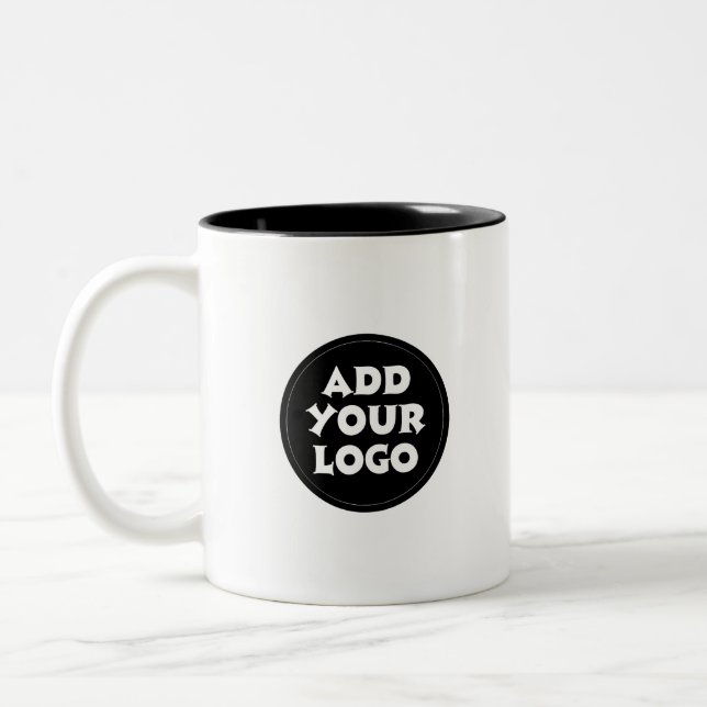 Custom Business logo QR code website  Two-Tone Coffee Mug (Left)