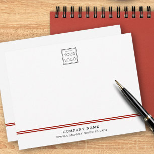 Custom Business Logo Red Line Company Name Card