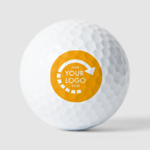 Custom Business Logo   Retro Gold Golf Balls