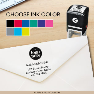 Custom Business Logo Return Address Self-inking Stamp