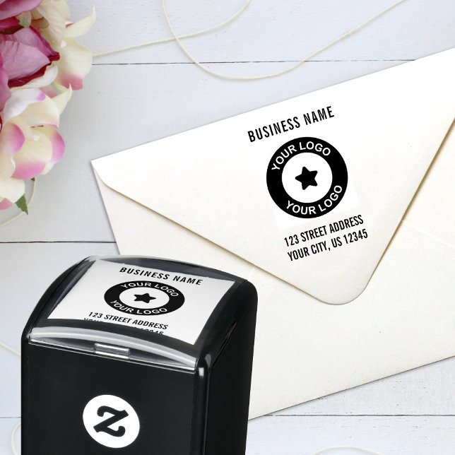 Custom Business Logo Return Address Self-inking Stamp (Creator Uploaded)