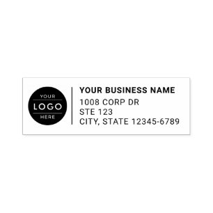 Custom Business Logo & Return Address Self-inking Stamp