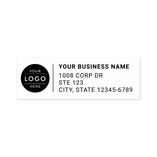 Custom Business Logo & Return Address Self-inking Stamp (Design)