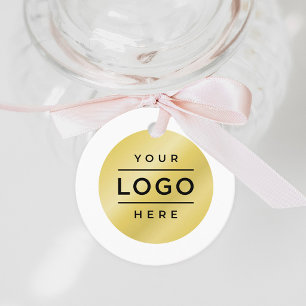 Custom Business Logo Round Tagline Branded Favour Tags