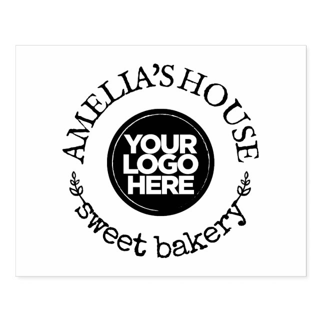 Custom Business Logo Rustic Large Rubber Stamp (Imprint)