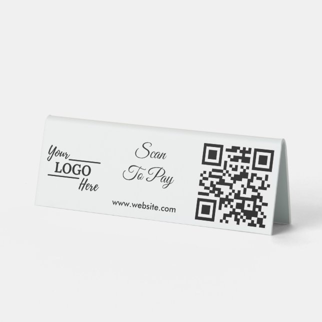 Custom Business Logo Scan To Pay QR Code  (Front)
