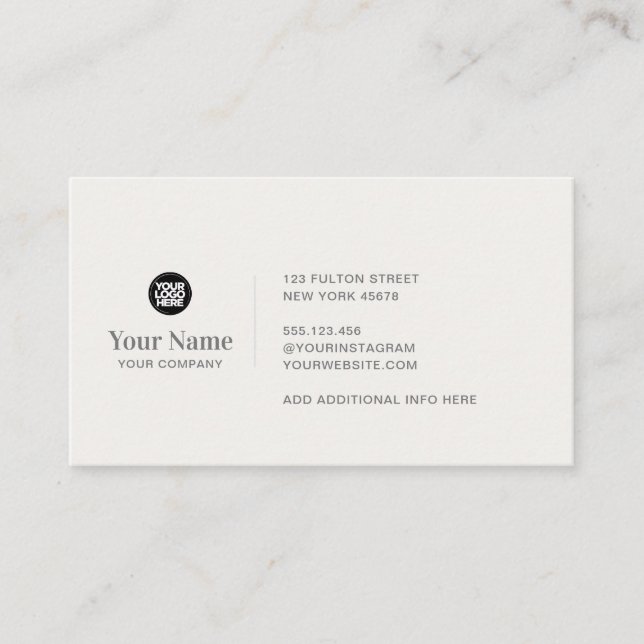 Custom business logo simple modern minimalist card (Front)