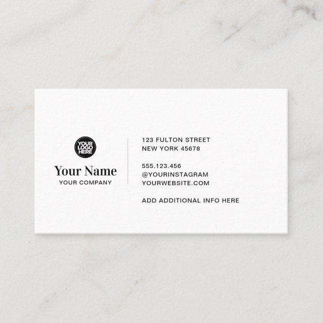 Custom business logo simple modern minimalist card (Front)