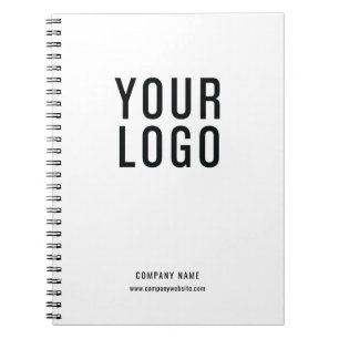 Custom Business Logo Simple White Promotional Notebook