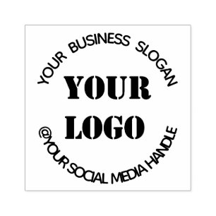 Custom Business Logo Slogan Social Media Name Rubber Stamp