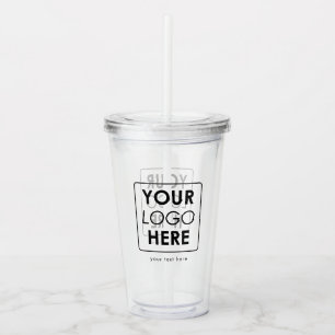 Custom Business Logo Slogan Text Professional Acrylic Tumbler