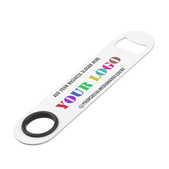 Custom Business Logo Social Media Bar Key Example (Back Angled)