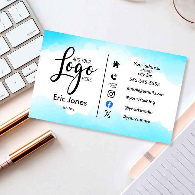 Custom Business Logo & Social Media Business Card  (Creator Uploaded)
