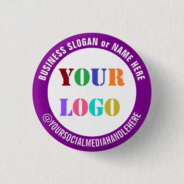 Custom Business Logo Social Media Button Template (Front)
