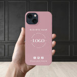 Custom Business Logo & Social Media Minimalist  iP iPhone 13 Case<br><div class="desc">Promote your business with this elegant iPhone case,  featuring custom logo & text. Easily add your logo by clicking on the "personalise" option.</div>