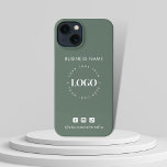 Custom Business Logo & Social Media Minimalist  iPhone 13 Case<br><div class="desc">Promote your business with this elegant iPhone case,  featuring custom logo & text. Easily add your logo by clicking on the "personalise" option.</div>