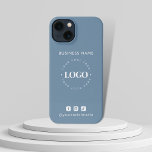 Custom Business Logo & Social Media Minimalist   iPhone 13 Case<br><div class="desc">Promote your business with this elegant iPhone case,  featuring custom logo & text. Easily add your logo by clicking on the "personalise" option.</div>