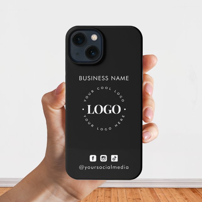 Custom Business Logo & Social Media Minimalist iPhone Case (Creator Uploaded)