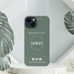 Custom Business Logo & Social Media Minimalist  iPhone 13 Case<br><div class="desc">Promote your business with this elegant iPhone case,  featuring custom logo & text. Easily add your logo by clicking on the "personalise" option.</div>