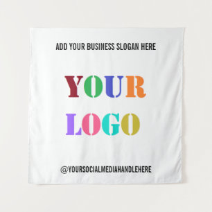 Custom Business Logo Social Media Name Tapestry
