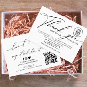 Custom Business Logo Social Media Thank You Enclosure Card