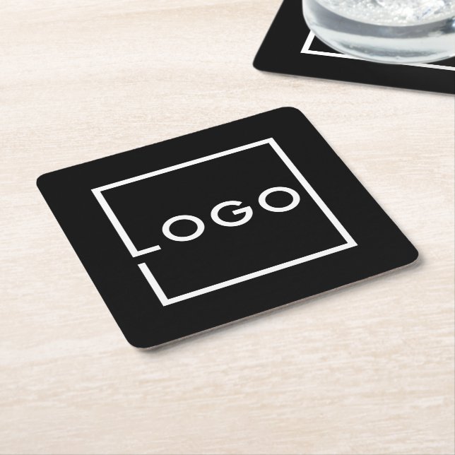 Custom Business Logo Square Paper Coaster (Angled)